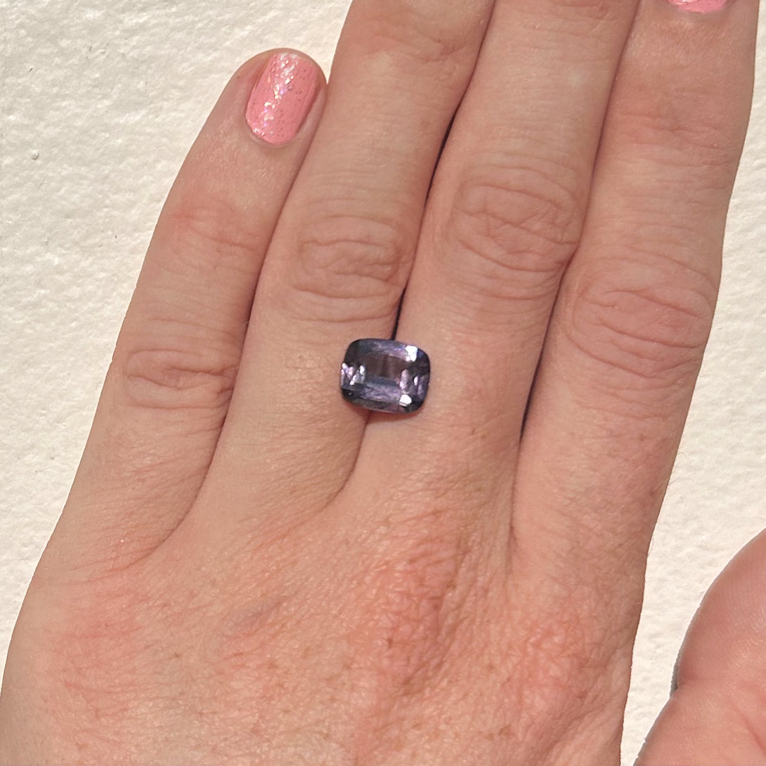 Violet Spinel Diamond Solid 14KG Engagement Ring